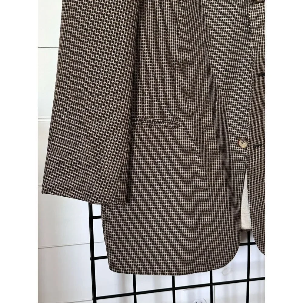 Hugo Boss Einstein Blazer Mens 46R Brown 3‎ Button Vintage 80s USA Union